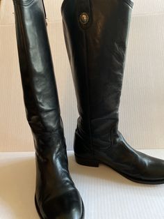 "Tall FRYE riding boots, great condition, no scuffs, scratches or discoloration.  Leg measure 16\", leather soles, 1\" heel.  smoke Free, inquiries Welcome" Classic Wide Calf Knee-high Boots For Riding, Classic Round Toe Knee-high Boots For Formal Occasions, Riding Knee-high Boots With Leather Sole, Classic Knee-high Boots With Round Toe For Formal Occasions, Classic Riding Knee-high Boots Medium Width, Classic Snip Toe Knee-high Boots For Winter, Classic Round Toe Knee-high Riding Boots, Classic Knee-high Boots With Leather Sole For Riding, Classic Leather Sole Knee-high Boots For Winter