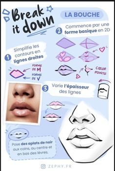 a poster with instructions on how to draw lips and make them look like they are wearing makeup