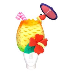 "Get this Awesome Pina Colada Hat Today! This Pina Colada Hat will definitely make you stand out at your next Party, Wedding, Corporate Event, Birthday, Quinceanera, or Halloween Party! Product Details: ✓Made in the USA ✓Handmade ✓High Quality Foam ✓One Size Fits Most ✓Customizable to your preferences \"This is where your party starts\". Give your next party a new life and rediscover your youth with Foam Party Hats. Foam Party Hats Guarantee At Foam Party Hats we believe our hats help bring a ne Apple Hat, Foam Wigs, Hat Bar, Foam Party, Wig Party, Crazy Hats, Cocktail Hat, Party Hat, Wedding Hats