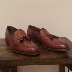 These Loafers From Allen Edmonds Are A Size 11.0d. They Have Not Been Worn, And Come With The Original Box. Luxury Semi-formal Tassel Loafers With Rubber Sole, Luxury Formal Wingtip Slip-ons, Elegant Wingtip Slip-ons For Office, Formal Slip-on Tassel Loafers With Rubber Sole, Elegant Slip-on Tassel Loafers With Rubber Sole, Elegant Tassel Loafers With Moc Toe For Office, Elegant Office Tassel Loafers With Moc Toe, Elegant Plain Toe Slip-ons For Galas, Elegant Wingtip Slip-ons With Rubber Sole