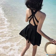 Orcajump - Stylish and Alluring Black Backless One-Piece Swimsuit for Relaxing in Hot Springs and Vacationing Backless One Piece Swimsuit, Maxi Lace Skirt, Lace Maxi, Hot Springs, In Hot, Dance Wear, Long Skirt, One Piece Swimsuit, Springs