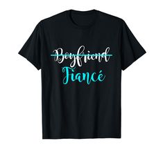 a black t - shirt with the words boyfriend in blue letters