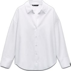 Oversized Button-up Shirt, Oversized White Shirt With Buttons, Zara Oversized Button-up Shirt, Oversized Button Closure Shirt For Day Out, Oversized Shirt With Button Closure For Day Out, Chic Zara Blouse For Everyday, White Oversized Buttoned Top, Zara Button-up Shirt, Trendy Oversized Shirt With Button Closure