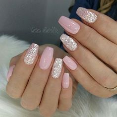 Wedding Nail Art Design, Pink Gel Nails, Graduation Nails, Manicure Tips, Pretty Nail Designs, Classic Nails, Nail Art Wedding, Sparkle Nails, White Nail