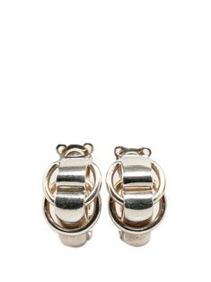 This earrings features silver metal body and a clip back closures. Silver. Condition: GOOD. This previously owned and used item is in good condition with minimal signs of use. This may include fading of material or plating and scratches. Due to the exclusivity of this item and its limited availability, processing and delivery might take longer than usual. Purchasing this item continues its narrative and reduces the environmental impact by avoiding the use of new resources needed to make the product from scratch, such as water, materials and electricity, and avoiding additional manufacturing impact. Learn more about what makes a product Conscious on our Conscious Criteria page. Double Rings, Womens Earrings, Costume Earrings, Ring Watch, Iconic Bags, Demi Fine Jewelry, Fine Watches, Accessories Jewelry Earrings, Fine Earrings