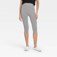 Keep your casual style on point with these High-Waist Cotton Blend Seamless Capri Leggings from A New Day?. These below-knee ankle leggings make a go-to pick whether you're hanging around the house or heading out casually. They feature a high-rise fit to create a flattering silhouette, along with a cotton gusset for breathable wear. Plus, the seamless leggings are crafted from soft, stretchy fabric for comfortable movement. Pair them with a range of tank tops, tees and sweatshirts, along with sn Leggings With Pockets, Fun Pants, Maternity Pants, Ankle Leggings, Seamless Leggings, Bottom Clothes, Capri Leggings, Comfy Casual, Stretchy Fabric