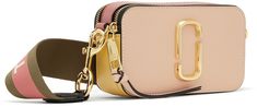 Saffiano leather shoulder bag colorblocked in tones of pink and yellow. · Adjustable and detachable logo-woven shoulder strap · Logo hardware at face · Patch pocket at back face · Zip closure · Patch pocket at two-compartment interior · Textile faille lining in beige · Gold-tone hardware · H4.25 x W7.25 x D2.5 in Supplier color: New rose multicolor Modern Pink Shoulder Bag With Metal Hardware, Multicolor Shoulder Bag With Gold-tone Hardware, Yellow Leather Bags With Metal Hardware, Pink Travel Bag With Metal Hardware, Multicolor Shoulder Bag With Gold-tone Hardware For Travel, Pink Rectangular Bag With Metal Hardware, Chic Multicolor Bag With Branded Hardware, Chic Multicolor Shoulder Bag With Branded Hardware, Yellow Bags With Metal Hardware For Everyday Use