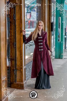 Comtesse winter coat  Steampunk coat for LARP by Dracolite on Etsy Medieval Long Sleeve Outerwear For Alternative Fashion, Gothic Medieval Dress For Winter Costume Party, Gothic Medieval Costume Dress For Winter, Gothic Medieval Dress For Winter Costume, Fitted Medieval Dress For Fantasy Events In Fall, Fitted Gothic Medieval Dress For Winter, Medieval Costume Outerwear For Winter, Medieval Fitted Winter Outerwear, Fantasy Costume Outerwear For Winter