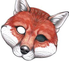 a drawing of a red fox's face