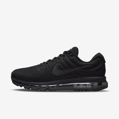 The Nike Air Max 2017 delivers the plush sensation you love with a full-length Max Air unit. The upper is seamlessly constructed with zonal support and ventilation while molded foam wraps your mid-foot and heel for secure comfort. Sneaker Head Men, Nike Workout Shoes, Nike Air Max 2017, Black Nike Shoes, Shoes And Sneakers, Mens Shoes Black, Shoes Sneakers Nike, Air Max Shoes, Nike Shoes Air Max