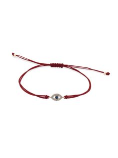 Our evil eye shambala bracelet is a great piece for almost just anyone. Its set with diamonds and a blue sapphire in the center. Keep the evil away! 0.06 carats in diamonds 2.5 mm blue sapphire. Set on 14k yellow, rose or white gold Red macrame cord with two 14k beads at the end of the cords. currently a made to order bracelet, takes 7-10 business days to produce. Adjustable 14k Gold Evil Eye Bracelet, Adjustable Evil Eye Jewelry In Cubic Zirconia, Adjustable Diamond Gemstone Bracelets, Adjustable Jewelry With Diamond Eyes And Cubic Zirconia, Elegant Adjustable Jewelry With Diamond Eyes, Adjustable Fine Jewelry Diamond Bracelet With Gemstone, Adjustable Diamond Bracelet With Gemstone, Adjustable Diamond Bracelets Fine Jewelry, Adjustable Diamond Bracelet Fine Jewelry