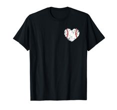 a black t - shirt with a baseball heart on it