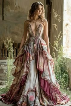 Big Ball Gowns Fairytale, Fantasy Inspired Dress, Summer Court Outfit, Formal Boho Dress, Persephone Dress, Fairytale Prom Dress, Cyberpunk Dress, Goddess Dresses, Whimsical Dresses