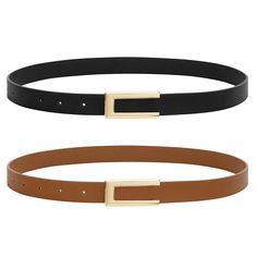 PRICES MAY VARY. Genuine Leather Belt：This women skinny Leather belt is made of high quality leather.It is soft and smooth,very comfortable and natural,complemented with an shiny gold-tone buckle which can elevate your everyday outfit more than just hold up your pants. Size Choice：S: Fit Waist 26"-30"; M: Fit Waist 31"-34"; L: Fit Waist 35"-38"; XL: Fit Waist 39"-42". Width:1". Can be trimmed with the punch tool included. If the belt is large for you, you can cut off excess length without damage Belts For Dresses, Nice Belts, Womens Leather Belt, Waist Belts, Women Belt, Branded Belts, Faux Leather Belts, Brown Belt, Women Leather