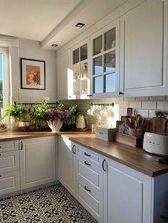 the kitchen is clean and ready to be used as a place for cooking or baking