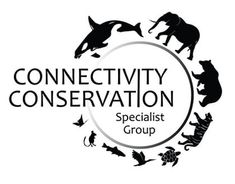 the logo for connectivity conservation, which is designed to look like an elephant and other animals