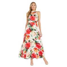 Look fabulous and turn heads with this gorgeous floral halter dress from R&M Richards.Click on this WOMEN'S GUIDE to find the perfect fit and more!Look fabulous and turn heads with this gorgeous floral halter dress from R&M Richards.Click on this WOMEN'S GUIDE to find the perfect fit and more!FEATURES High neckline Sleeveless Straight hem Soft, draper fit Partially linedFIT & SIZING 58-in. length from shoulder to hem Maxi length hits at the ankle Zipper closureFABRIC & CARE Polyester Lining: Pol High Neck Halter Dress, Richard Long, High Neck Halter, Floral Halter Dress, Pattern Floral, High Neckline, Dress Clothes For Women, Gender Female, Halter Dress