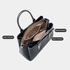 Gender: Women Type: Purse, Shoulder Bag Features: Adjustable Strap, Inner Pockets Main Materials: Cowhide Lining: Polyester Type of Closure: Zipper Style: Casual, Daily, Stylish Size: Length: 29 cm / 11.42 " Width: 12cm / 4.72 " Height: 21.5 cm / 8.46 " Oxford Boots, Fall Shoes, Shoulder Tote Bag, Spring Shoes, Winter Shoes, Retro Stil, Black Tote Bag, Shoulder Tote, Style Retro