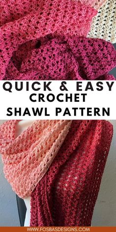 the quick and easy crochet shawl pattern is perfect for beginners to knit