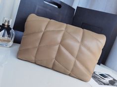 Size: 23cm*15.5cm*5.8cm It comes with Dust box, Care manual, Tag, and Paper bag. Designer Beige Clutch Box Bag, Designer Beige Rectangular Pouch, Designer Beige Envelope Bag, Modern Rectangular Shopping Pouch, Modern Beige Clutch For Shopping, Luxury Beige Square Clutch, Beige Rectangular Shopping Pouch, Beige Leather Envelope Bag, Beige Rectangular Clutch For Shopping