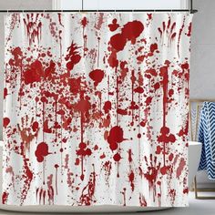 With Halloween just around the corner, have you thought about how to decorate your home? Choose this shower curtain and it will bring a festive atmosphere to your home. Shower curtain features: 1. Suitable for a wide range of baths and comes with plastic shower curtain hooks. 2. Tough and durable waterproof polyester fabric to prevent water splashing out of the shower. 3. Advanced printing technology for clear and bright patterns. 4. Innovative design. Whether decorating your home or as a holida Halloween Decorations Theme, Horror Home Decor, Halloween Bathroom Decor, Halloween Shower Curtain, Halloween Bathroom, Plastic Shower, Halloween Bedroom, Plastic Shower Curtain, Shower Curtain Sizes