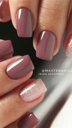 Mauve Nails, Fall Gel Nails, Neutral Nails, Dipped Nails, Chic Nails, Fancy Nails