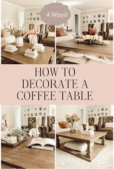 Learn how to decorate a coffee table without spending a fortune! Get a stylish and budget-friendly look with these tips and coffee table decor inspiration. Square Coffee Table Styling Farmhouse, Large Coffee Table Decor, Coffee Table Styling Living Rooms, Easter Coffee Table Decor, Square Coffee Table Decor, Square Coffee Table Styling, Decorate A Coffee Table, Modern Coffee Table Decor, Farmhouse Coffee Table Decor