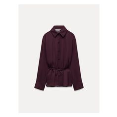 ZARA WOMAN COLLECTIONBlouse with V-neck lapel collar with long cuffed sleeves. Adjustable tied waist. Front button closure. Flowing Blouse, Trench Coat Dress, Tied Shirt, Cardigan Sweater Vest, Linen Suits, Zara Shirt, Tshirt Skirt, Women Shirts Blouse, Zara Woman