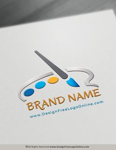 a logo with scissors and paint is shown on the side of a business card or folder