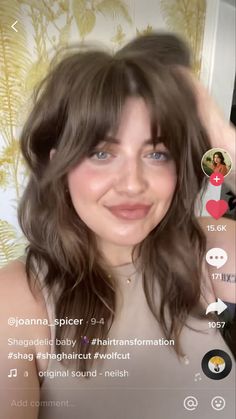 Shag With Round Face, Shag Oval Face, Chunky Bangs Round Face, 2023 Round Face Haircut, Shag Hairstyle Round Face, Long Shag Haircut For Round Faces, Suki Waterhouse Hair Shag, Bangs Thick Hair Round Face, Mid Length Shag With Curtain Bangs