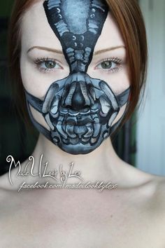 Bane - Batman : Beautylish by Made You Look by Lex (Alexys Fleming) Bane Mask, Best Halloween Makeup, Bane Batman, Make Up Halloween, Cute Halloween Makeup, Cool Halloween Makeup, Halloween Men, Special Effects Makeup