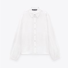 Zara Shirt With Jewel Buttons-White [Last One] - Size: Available In Xs. - Color: White White Button-up Tops For Fall, Classic White Blouse For Fall, Zara White Collared Top, White Button-up Blouse For Fall, Chic White Zara Shirt, White Collared Zara Shirt, Classic White Zara Blouse, Classic White Button-up Top, Classic White Tops For Spring