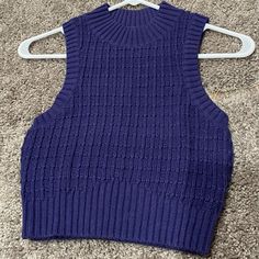 Nwot Never Worn Pacsun Cable-Knit Purple Turtleneck Sweater Vest Size Xs Brand New Condition!!! Trendy Stretch Knitted Sweater Vest, Casual Textured Knit Stretch Sweater Vest, Trendy Purple Knit Tops, Pointelle Knit Turtleneck Top, Turtleneck Pointelle Knit Top, Casual Knit High Neck Top, Trendy Fitted Textured Knit Sweater Vest, Casual Textured Knit Crop Top For Winter, Fitted Knit Sweater Vest Casual