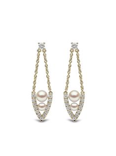 Sleek Earrings, Drop Design, Yoko London, Fabulous Jewelry, Akoya Pearls, Drops Design, Fine Earrings, Yellow Diamond, In The Morning