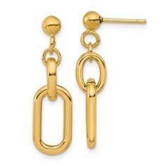 Dress up your favorite outfit with these fancy link dangle earrings. Crafted from 14K yellow gold these earrings features bright polished finish for glossy shine. Secured with post and push back closures these earrings are sure to become your new favorite. | Belk & Co 14K Yellow Gold Polished Fancy Link Post Dangle Earrings Gold Jewelry Earrings, Gold Polish, Gold Metal, Favorite Outfit, Gold Jewelry, Dangle Earrings, Fine Jewelry, Dress Up, Jewelry Earrings