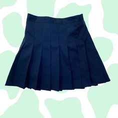 Navy Blue Pleated Tennis Skirt - Size Xs (Fits 23-26) (Has Safety Shorts And An Elastic Waist Band In The Back) - Worn Just For The Photo - New With Tags (Bought From Amazon Just Not My Style Anymore) Navy Pleated Skort, Navy Fitted Tennis Skirt With Lined Skirt, Navy Fitted Tennis Skirt With Lining, Navy Casual Tennis Skirt, Blue School Uniform Pleated Skirt, Fitted High Waist School Uniform Bottoms, Blue Pleated Skirt For School In Spring, Fitted Blue Mini Skirt With Short Inseam, Fitted Navy Pleated Mini Skirt