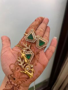 Hey, Welcome to our shop! Sabyasachi  Inspired Wedding Inspired Trendy Latest Royal Gold Plated Emerald heavy look Bridal Heavy Bridal Polki Kundan loepad Green Doublet Stone Moissanite Pendant With Triangle Earring Long Necklace set with earrings ,punjabi wedding,pakistani nikaah jewellery, bridal set Indian Wedding Bollywood Bridal Style Fine Quality / Engagement Jewelry / Statement Jewelry Set/ Dangler Earring For Women And Girl/ Best For Anniversary / Birthday / Valentine's Day.  < 1 DAY ITE Bridal Earrings With Zari Work For Reception, Bollywood Green Bridal Earrings For Reception, Elegant Chandbalis With Zari Work For Reception, Festive Hand Set Bridal Earrings For Reception, Elegant Wedding Bridal Earrings With Zari Work, Green Bridal Earrings For Reception On Diwali, Green Bridal Earrings For Reception At Diwali, Green Bridal Earrings For Reception During Diwali, Bridal Earrings With Zari Work For Diwali Reception