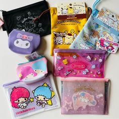 Brand New Sanrio Characters Mini Pouch , Draw String Bag , Accessories Case. Hello Kitty , Kuromi, Pochaco, Little Twin Stars . Feel Free To Ask Me Questions:) Lace Ankle Socks, Hello Kitty Bow, Purse Collection, Hello Kitty Kuromi, Hello Kitty Makeup, Kitty Cafe, Collection Ideas, Pink Hello Kitty, Mini Pouch