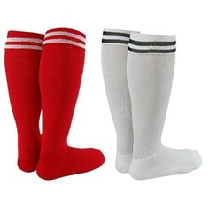 Lian LifeStyle Exceptional Girl's 2 Pair's Knee High Sports Socks for Soccer, Softball, Baseball, and Many Other Sports XL002 Size S, Color Red, White Size: one size.  Gender: female.  Age Group: kids. Casual White Knee-high Sports Socks, Sporty Socks For Sports Events, Casual Non-slip Socks For Sports Events, Non-slip Casual Sports Socks, Casual Training Socks For Sports Season, Breathable Comfortable Socks For Sports Events, Non-slip Sporty Socks For Sports Events, Breathable Casual Knee-high Socks For Sports, Breathable Casual Knee-high Sports Socks