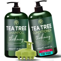 PRICES MAY VARY. 𝐒𝐎𝐎𝐓𝐇𝐄 𝐒𝐂𝐀𝐋𝐏 𝐈𝐒𝐒𝐔𝐄𝐒: Our tea tree shampoo & conditioner set effectively addresses itchy scalp, hair loss, and dandruff, providing a calming solution for scalp discomfort. 𝐍𝐀𝐓𝐔𝐑𝐀𝐋 𝐈𝐍𝐆𝐑𝐄𝐃𝐈𝐄𝐍𝐓𝐒: Enriched with tea tree oil, aloe, rosemary, jojoba, and chamomile extracts, our formula promotes healthy hair growth and nourishes your hair from root to tip. 𝐕𝐎𝐋𝐔𝐌𝐄 𝐁𝐎𝐎𝐒𝐓 & 𝐓𝐇𝐈𝐂𝐊𝐍𝐄𝐒𝐒: Experience fuller, thicker hair with our thickening Tea Tree Shampoo Ogx, Best Shampoo For Short Hair, Dandruff Shampoo For Curly Hair, Tea Tree Shampoo, Shampoo And Conditioner Set, Thickening Shampoo, Promote Healthy Hair Growth, Hair Control, Itchy Scalp