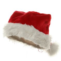 X-mas Hats-Santa Red Santa Hat, Adjustable Red Christmas Hat, Faux Fur Santa Hat, Red Vintage Winter Hat, Red Cotton Snapback Hat, One Size, Santa Costume, White Fur, Costume Hats, Fur Trim