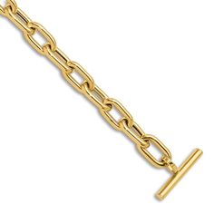 Dynamic high-polish oval links entwine elegantly across the length of this timeless women's bracelet. Fashioned in 14K yellow gold, the 7.5-inch chain secures in place with a toggle clasp. Jared The Galleria Of Jewelry, Toggle Bracelet, Toggle Clasp, Fashion Bracelets, Womens Bracelets, Yellow Gold, Bracelet, Chain, Stone