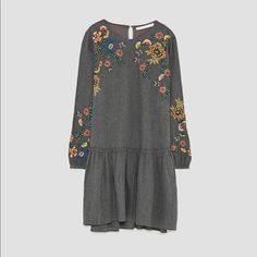 Zara Embroidered Dress With Ruffles ~20” Across Chest ~35” Length ~23” Sleeve Smoke Free And Pet Free Environment Casual Spring Dresses With Embroidered Hem, Casual Spring Dresses With Embroidery, Casual Embroidered Midi Dress For Spring, Casual Floral Embroidery Dress For Spring, Casual Spring Dress With Floral Embroidery, Casual Floral Embroidered Dress For Spring, Casual Embroidered Midi Dress, Casual Mini Dress With Embroidered Hem For Spring, Casual Embroidered Knee-length Mini Dress