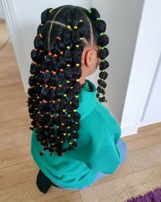 Christmas Hairstyles For Black Kids, Christmas Box Braids, 5th Grade Hairstyles Black, Quick Kids Hairstyles Black, Scarlett Hair, Mixed Baby Hairstyles, Colorful Braids, Ebony Hair, Hair Goal