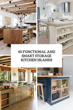 the kitchen and dining room are all in different styles