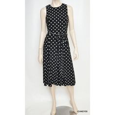 Lauren By Ralph Lauren Polka Dot Jersey Dress Smooth Matte Jersey Flatters The Body In A Carefree, Flirty Silhouette With An Allover Polka-Dot Pattern On Lauren By Ralph Lauren's Dress. Size 2 * Color: Black/White * 95% Polyester; 5% Elastane * Scoop Neckline With Keyhole Closure At The Back * Sleeveless Silhouette * Flared A-Line Skirt * Self-Belt Waist For A Feminine Fit * Hits At Knee * Length (From Shoulder To Hem) - 43" * Width From Armpit To Armpit - 16" * Waist - 13.5" * Imported; Dry Cle Knee-length Polka Dot Sleeveless Summer Dress, Summer Polka Dot Sleeveless Knee-length Dress, Polka Dot Midi Dress For Summer Workwear, Polka Dot Knee-length Sleeveless Dress For Spring, Summer Polka Dot Midi Dress For Work, Polka Dot Sleeveless Daywear Dress, Casual Polka Dot Sleeveless Midi Dress, Fitted Polka Dot Sleeveless Dress For Spring, Polka Dot Fitted A-line Sleeveless Dress