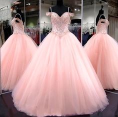 Sweet 16 Dresses Long, Masquerade Ball Gowns, Masquerade Ball Gown, Pink Sweet 16, Ball Gown Prom Dress, Pink Spaghetti, Tulle Balls, Festa Party, Tulle Ball Gown