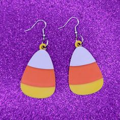 3D Printed earrings.  Very lightweight. Approximately 1.5"x1" All items are made to order with PLA. Please note that 3D printed items will have imperfections such as layer lines due to the printing process.  I will do my best to make it look as good as possible. Corn Earrings, Alternative Earrings, Weird Earrings, Earrings Edgy, Candy Corn Earrings, 3d Printed Earrings, Printed Earrings, Edgy Earrings, Halloween Candy Corn