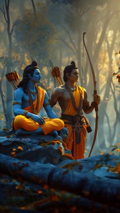 Lord Ram and Lakshman stand guard in the mystical forest, their resolve as unwavering as the ancient trees around them in this AI artistry. Ravan Ramayan Wallpaper Hd, Prabhu Shree Ram Hd Wallpaper, Sri Rama Wallpapers, Lord Ram Aesthetic, Lakshman Ramayana, Ram And Lakshman, Shree Ram Hd Wallpaper, Ram Pictures, Ram Hd Wallpaper