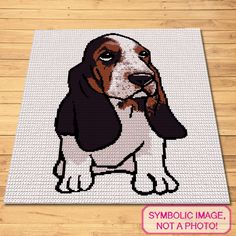 a brown and white dog is shown on a mat with the words symbol image not a photo